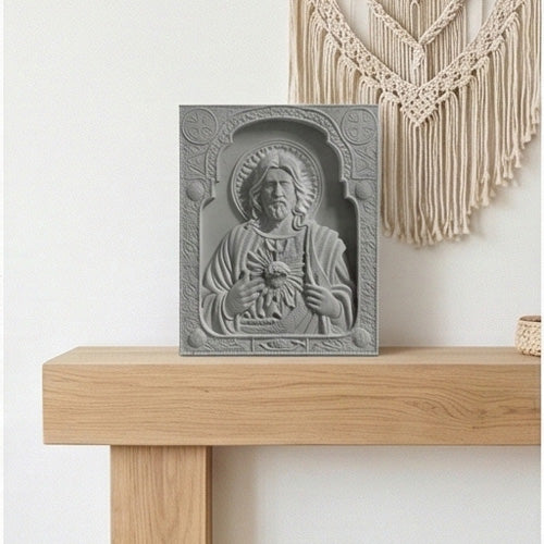 Sacred Heart of Jesus relief plaque sculpture