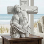 Jesus Mary Cross Statue