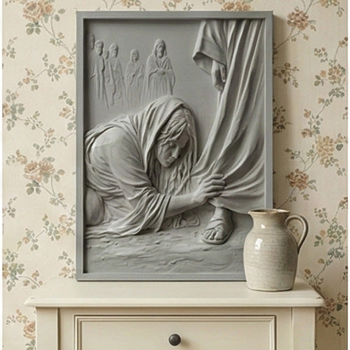 Jesus Robe Woman Relief