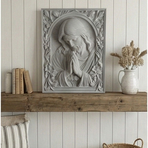 Jesus praying relief wallart