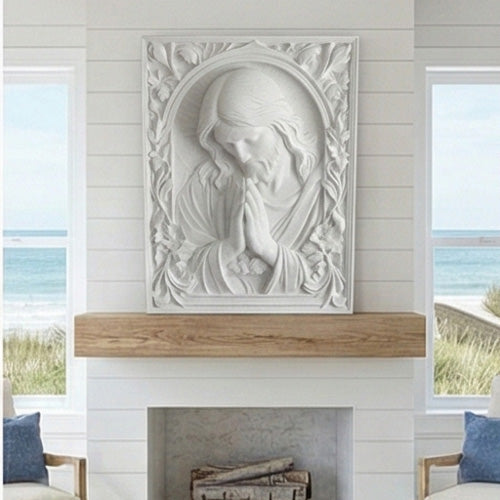 Jesus praying relief wallart
